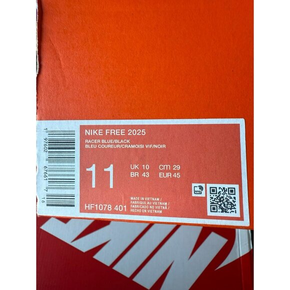 11 MEN'S NIKE FREE 2025 BLUE ORANGE WHITE SNEAKERS SPORTSWEAR HF1078-401 RUNNING - Picture 11 of 11